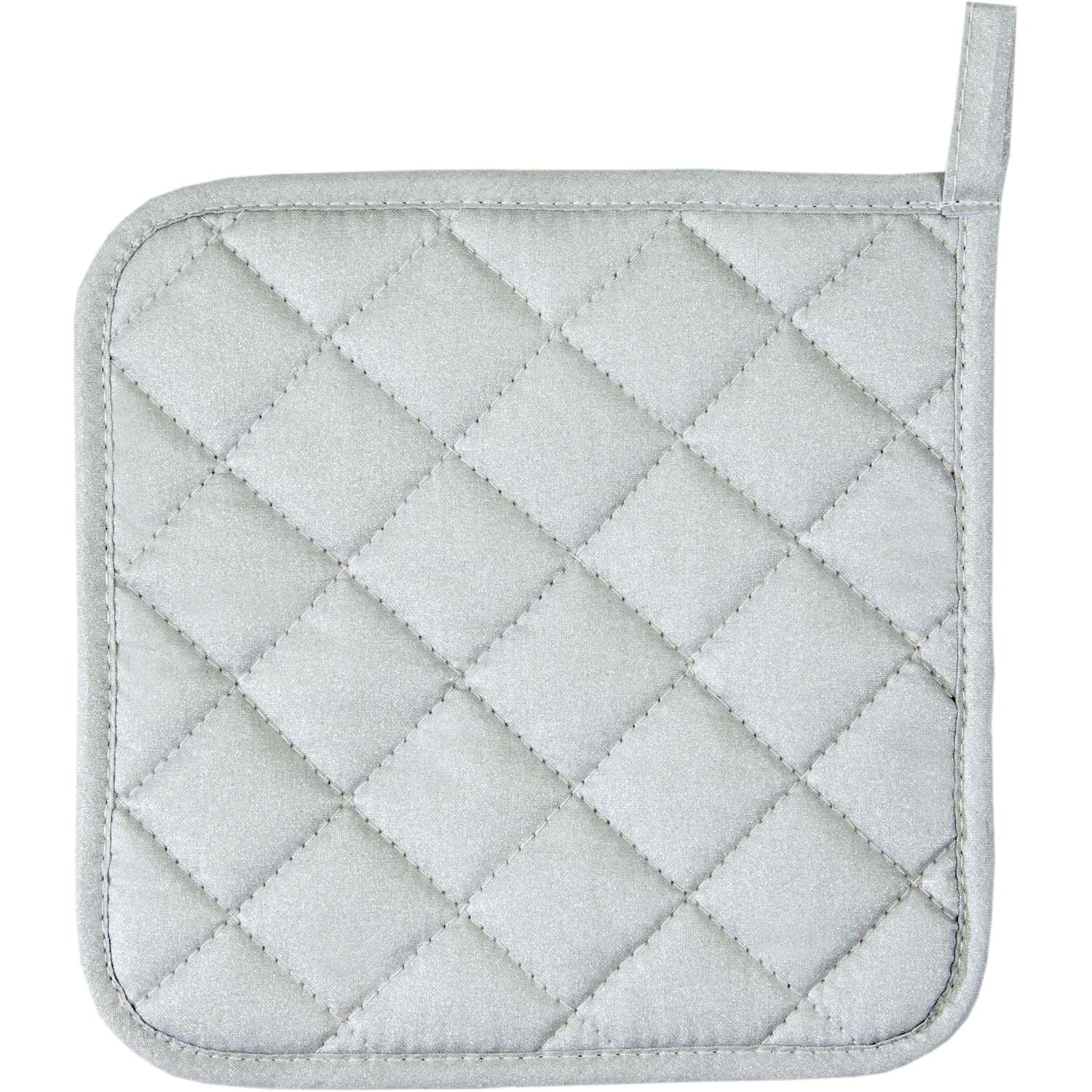 Topflappen mit Eingriff - Farbe silber (Küchengreifhilfe)