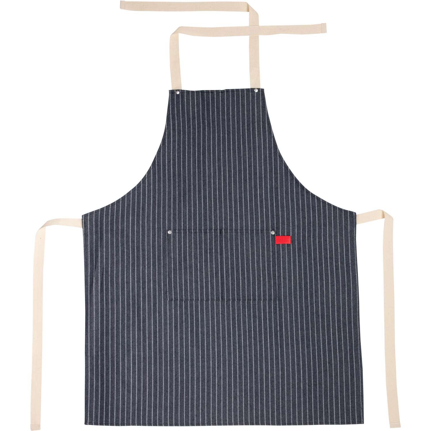 gestreifte Kochschürze in blau (marine) mit Tasche