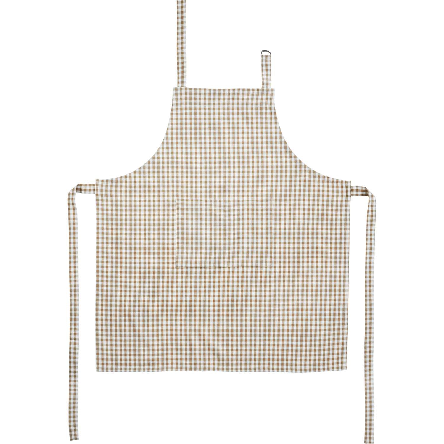 Kochschürze vichy mit Tasche - Farbe taupe