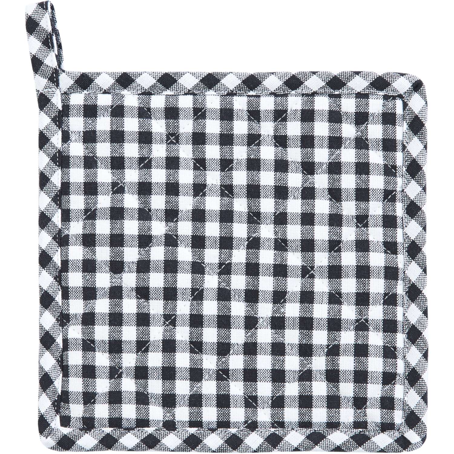 Topflappen vichy - Farbe schwarz (Küchengreifhilfe)