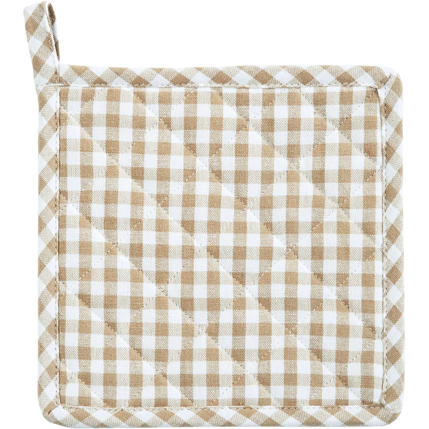 Topflappen vichy - Farbe taupe (Küchengreifhilfe)
