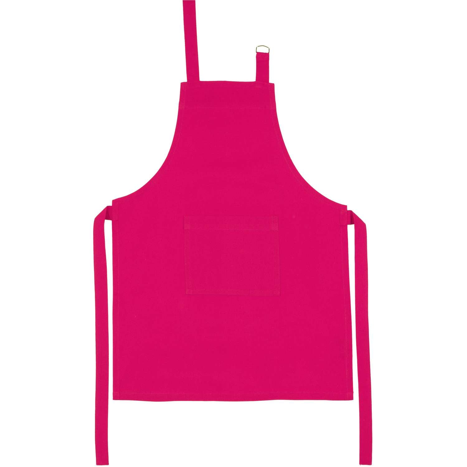 Kinderschürze uni pink - mit Tasche