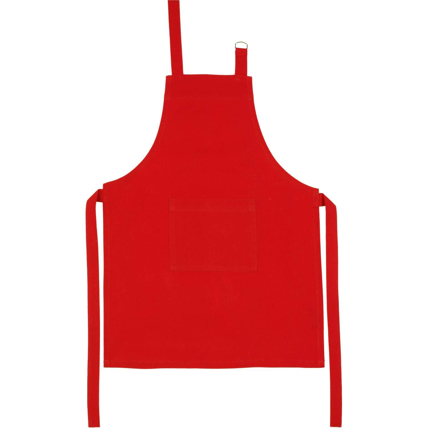 Kinderschürze uni rot - mit Tasche