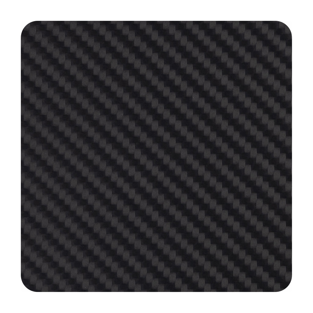 6er Set eckige Glasuntersetzer "Stratos" mit Carbon-Muster
