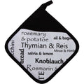 Topflappen mit Eingriff - Herbs & More schwarz (Küchengreifhilfe)