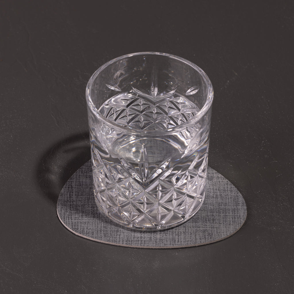 6er Set Glasuntersetzer "Acana" in moderner Steinform mit textiler Struktur