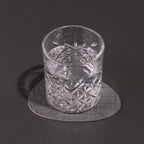 6er Set Glasuntersetzer "Acana" in moderner Steinform mit textiler Struktur