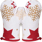 Backhandschuhe (PSA) im 2er Set, winterliches Motiv, ca. 18x28 cm, hitzebeständig - Stuco - Stardust, winterliches Küchenthema
