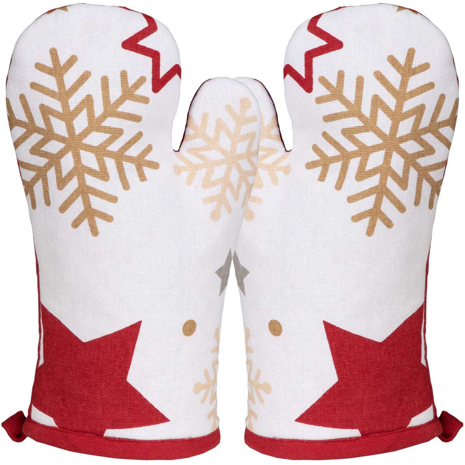 Backhandschuhe (PSA) im 2er Set, winterliches Motiv, ca. 18x28 cm, hitzebeständig - Stuco - Stardust, winterliches Küchenthema