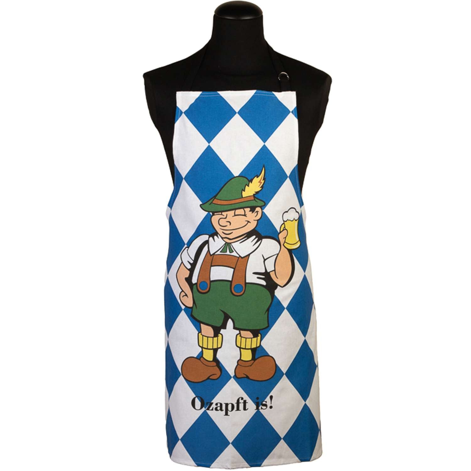 Grillschürze für echte Bayern aus 100% Baumwolle, ca. 70x85 cm (blau/weiße Rauten) - Stuco -