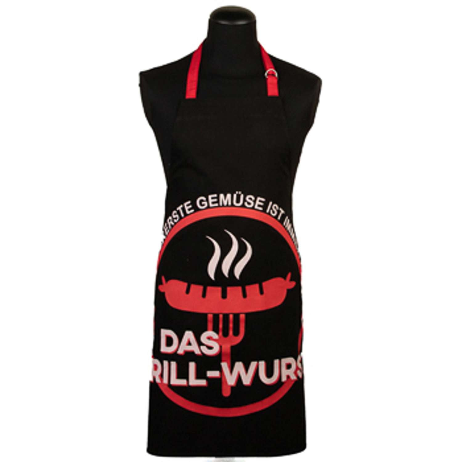 Baumwoll-Grillschürze für DIE Gemüse-Fans (Grill-Wurst) in ca. 70x85 cm - Stuco -