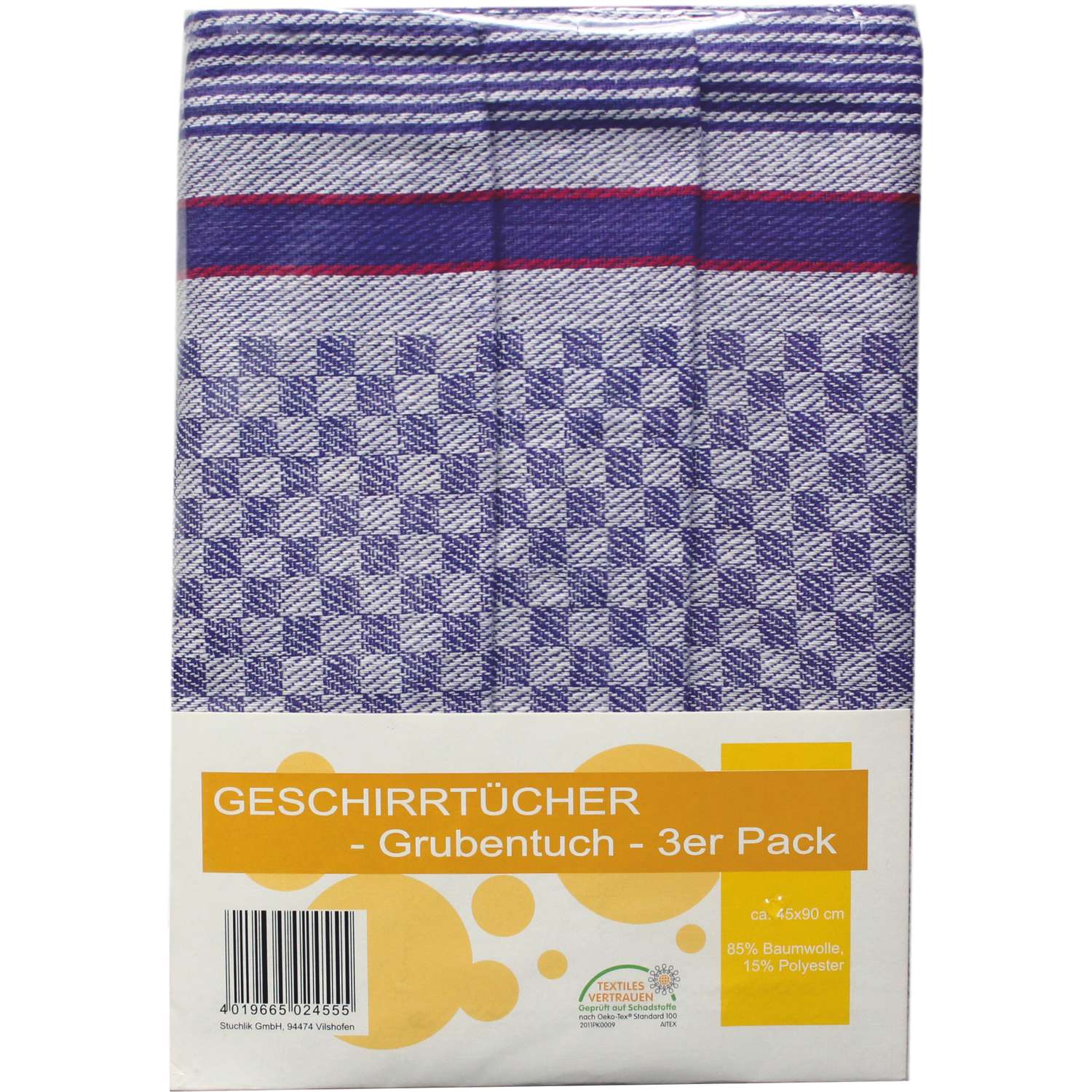 Original Grubentücher im 3er Pack, Farbe blau; ca. 45x90 cm / kochfest - Stuco -